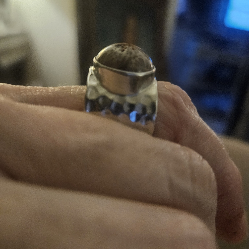 NICKY BUTLER HEAVY CIGAR BAND HAMMERED STERLING W/SINGLE STUNNING CENTER STONE!♡ - Picture 11 of 16